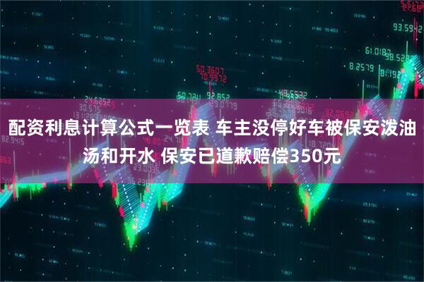 配资利息计算公式一览表 车主没停好车被保安泼油汤和开水 保安已道歉赔偿350元